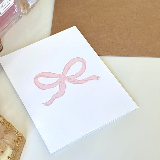 Pink Bow Greeting Card