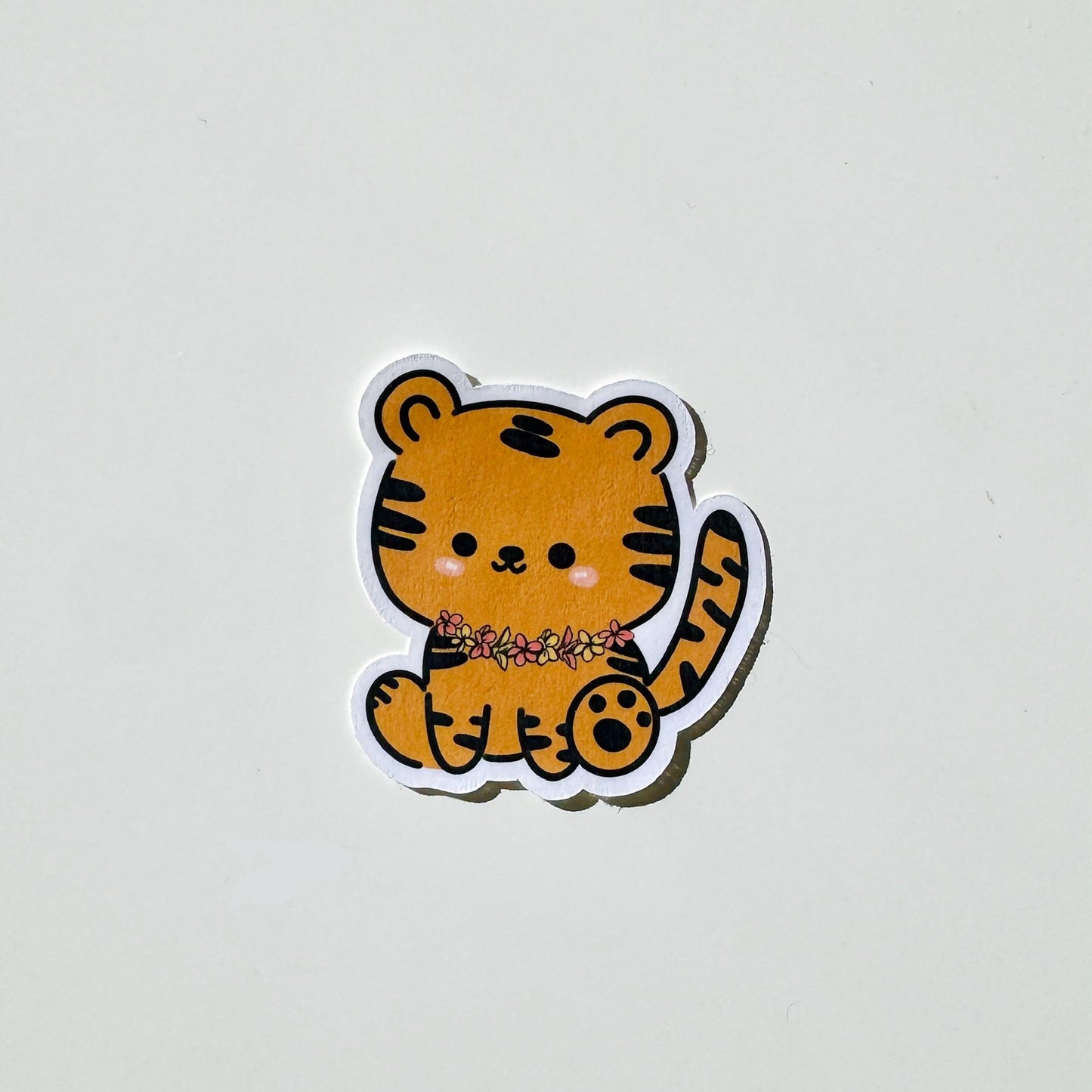 Tiger with Lei Sticker